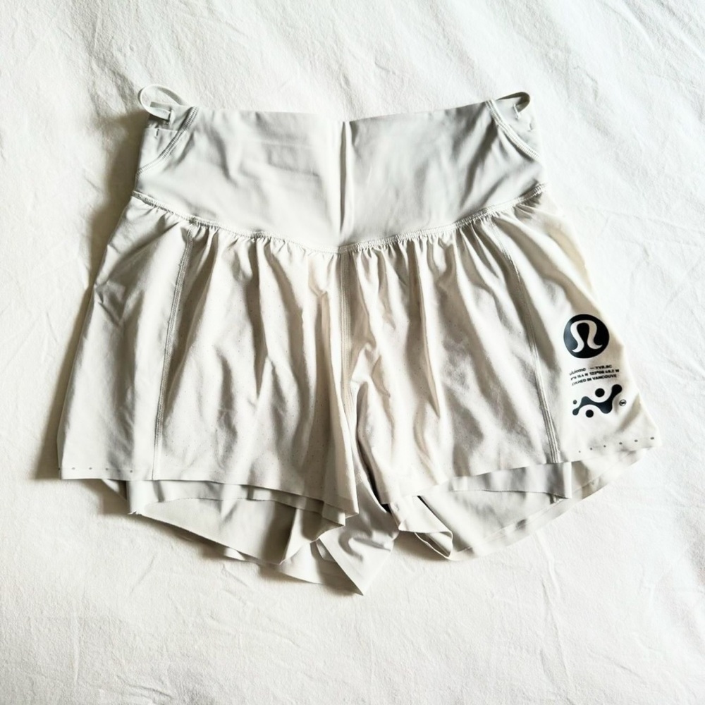 “Bone” (off white) lululemon air sense perforations shorts